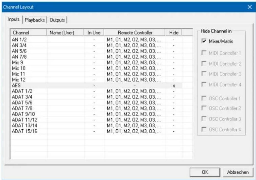 RME Fireface UFX II - Channel Layout - Layout Presets - 1
