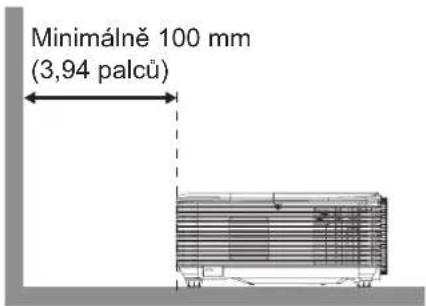Minimálně 100 mm (3,94 palců)