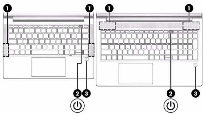 HP Probook 650 G8 - Tlačitko, reproduktory a čtečka otisků prstů - 3