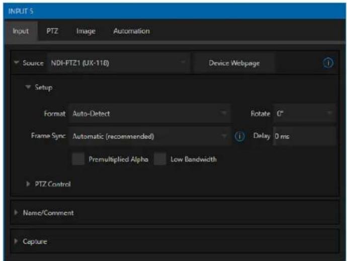 NEWTEK TriCaster TC1 - INPUT TAB - 1