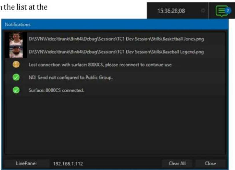 NEWTEK TriCaster TC1 - SECTION 7.6 NOTIFICATIONS - 2