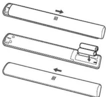 TCL 43P610 - Vložení baterií - 1