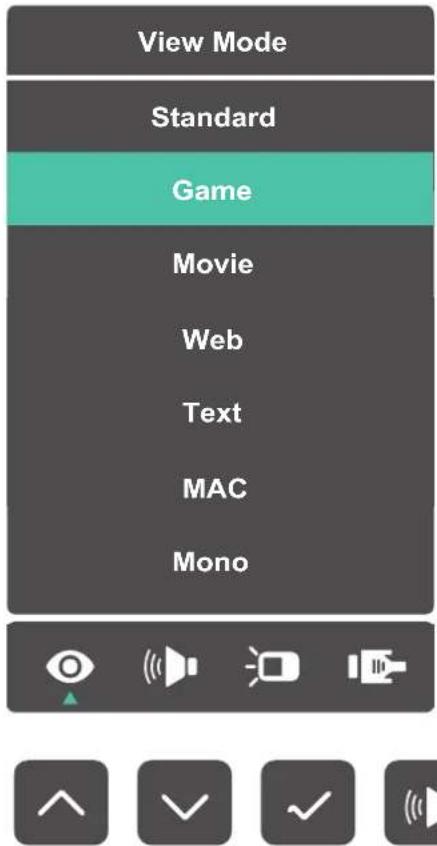 View Mode Standard Game Movie Web Text MAC Mono