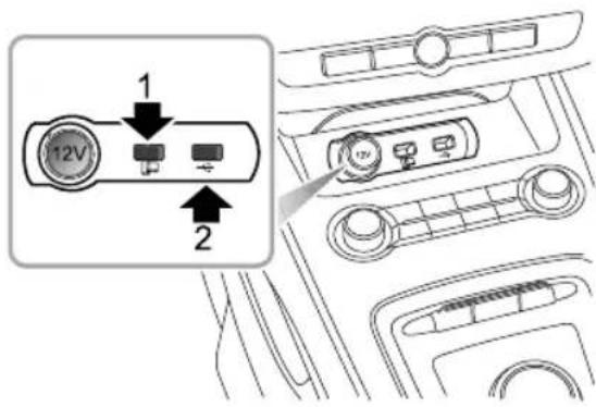 MG 5 EV (2020) - FrontConsolePowerSocket - 2