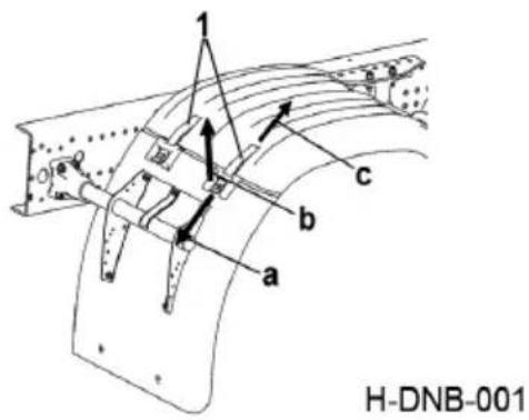 Dongfeng DFH4180 (2019) - Operation instructions for removing the upper cover plate of fender: - 1