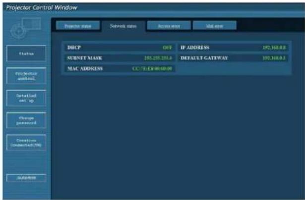 PANASONIC PT-EX610T - [ Network status ] 頁面 - 1