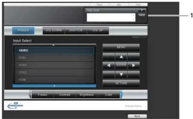 Help Check POWER VOL DOWN SHUTTER VOL UP Input Select VIDEO RGB1 RGB2 DVD FCA8 MENU ENTER RETURN Static Contrast Brightness Color Back