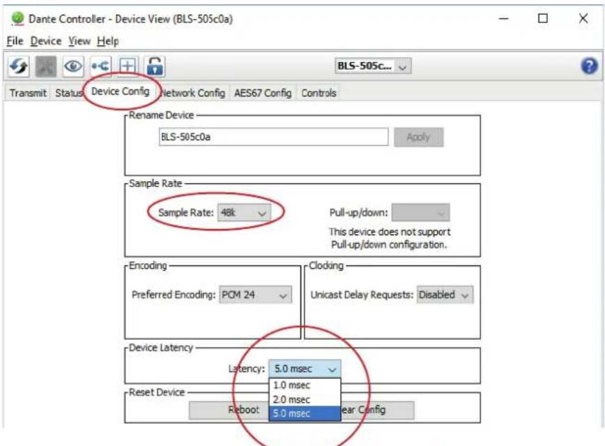 Blustream DA44AU - Advanced Dante® Settings - 1