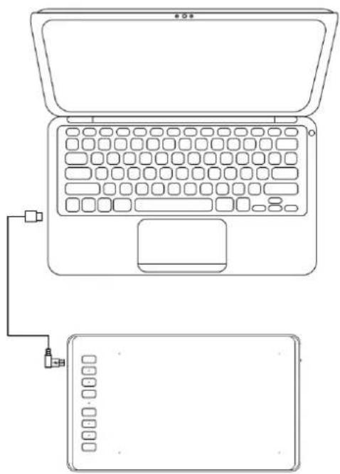 Huion Inspiroy H640P - Connect the tablet - 1