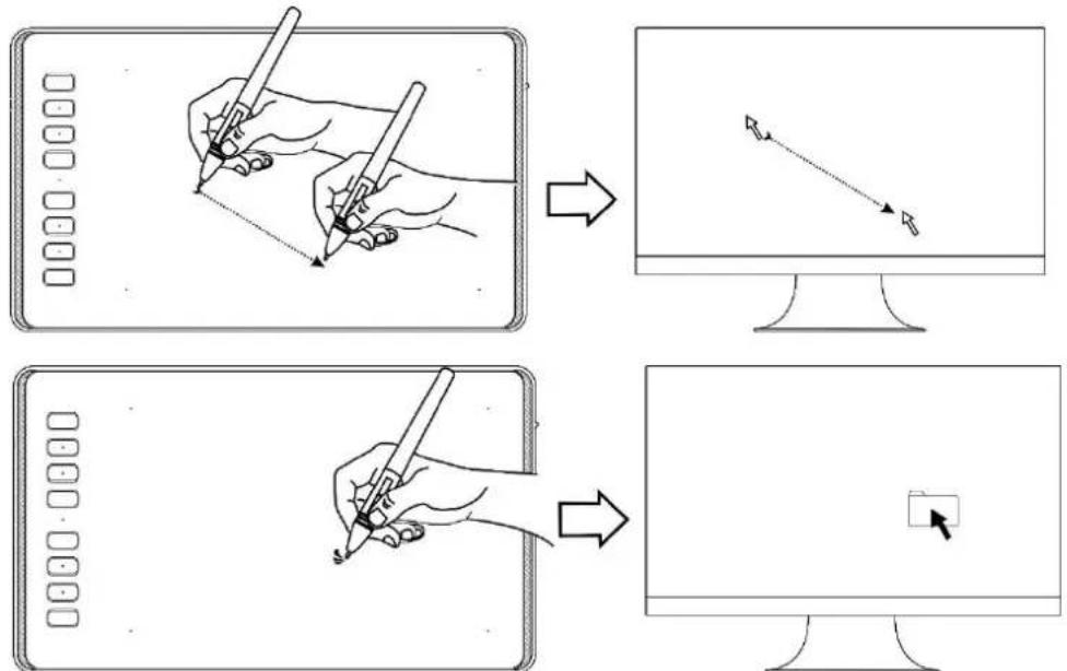 Huion Inspiroy H640P - Position the cursor - 1