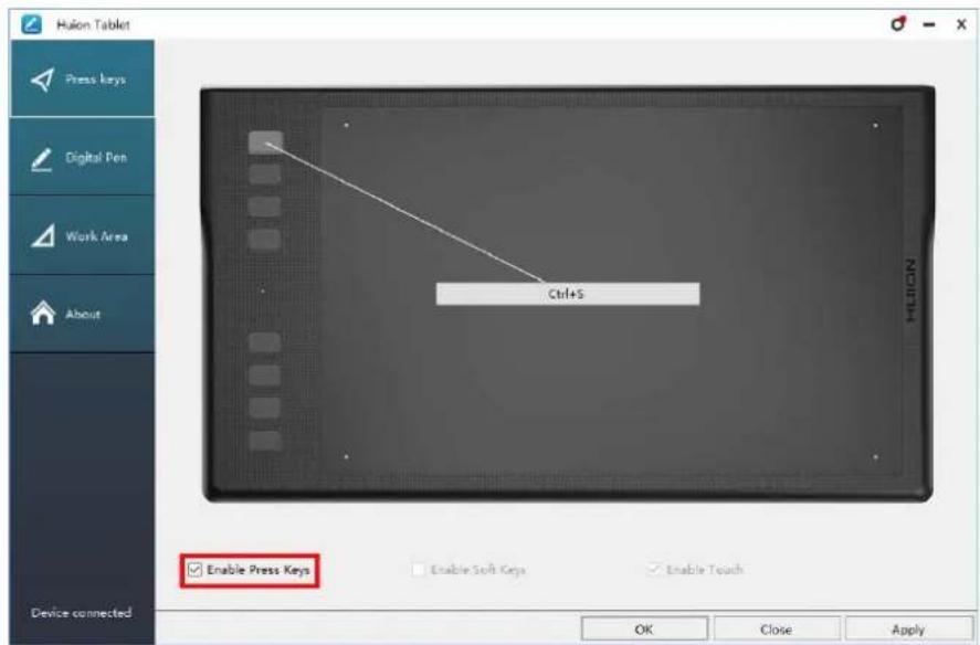 Huion Inspiroy Q11K V2 - Press Keys Function Setting - 1