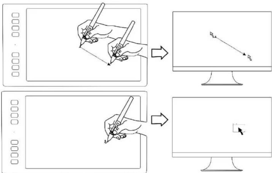Huion Inspiroy Q11K V2 - Position the cursor - 1
