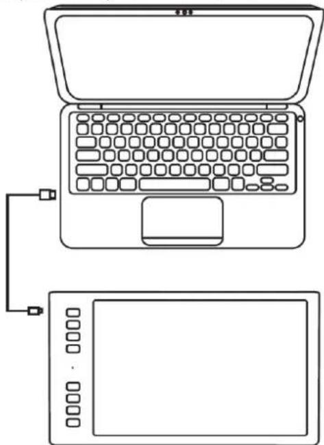 Huion Inspiroy Q11K V2 - Wired Mode Connection - 1