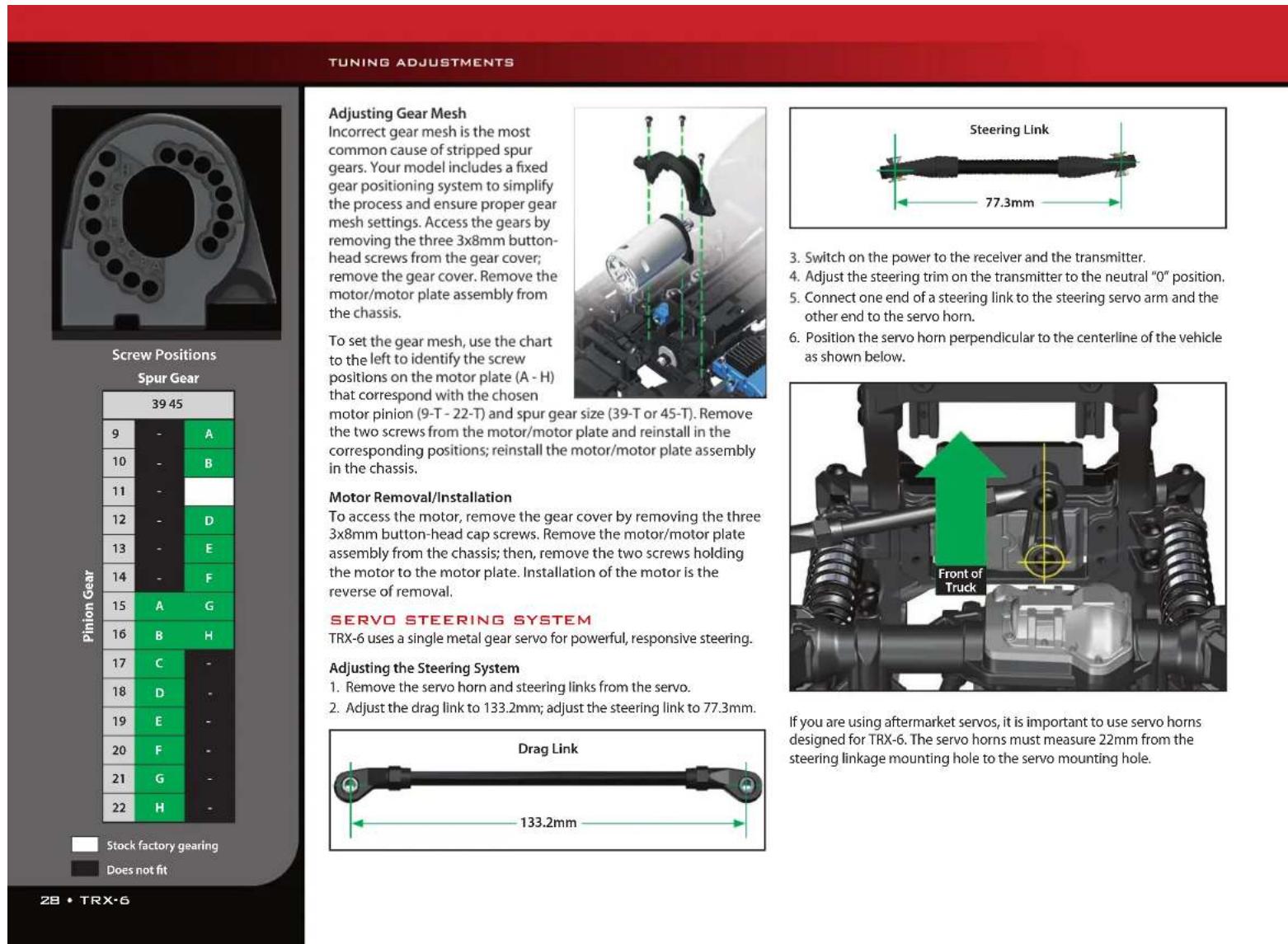 Traxxas Mercedes-Benz G 63 AMG - Gearing Compatibility Chart: - 6