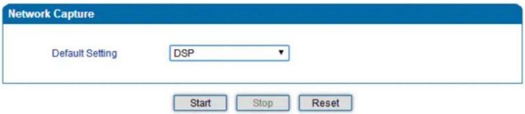 Network Capture Default Setting DSP Start Stop Reset