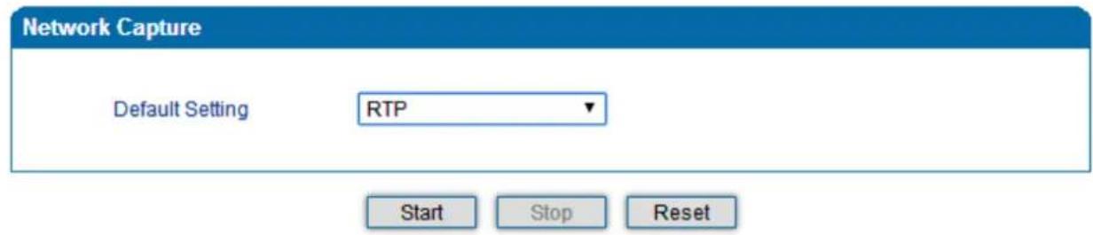 Network Capture Default Setting RTP Start Stop Reset
