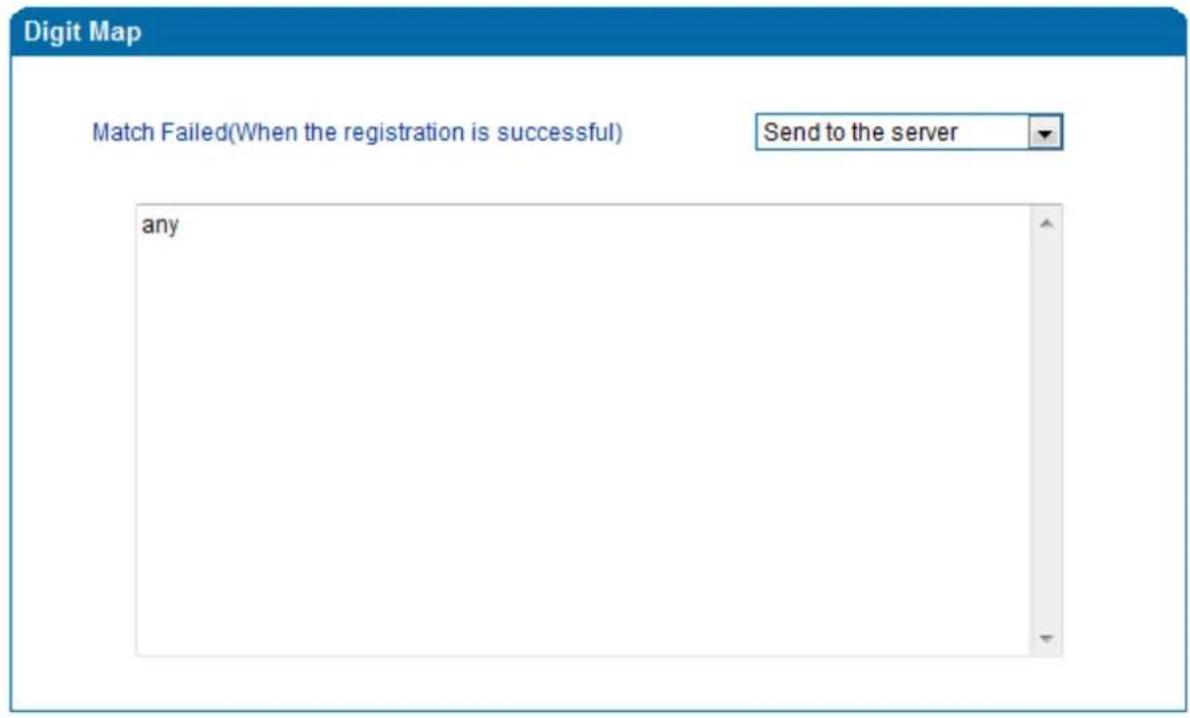 Digit Map Match Failed(When the registration is successful) Send to the server any