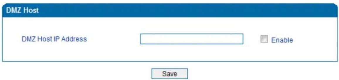 DMZ Host DMZ Host IP Address Enable Save