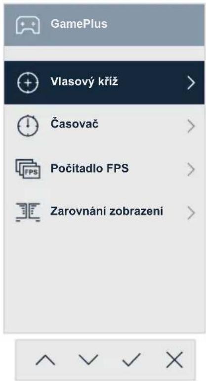 GamePlus Vlasový kříž > Časovač > Počítadlo FPS > Zarovnání zobrazení >