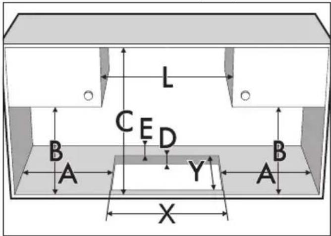 SMEG PM3953D - Built-in cabinet dimensions (mm) - 1