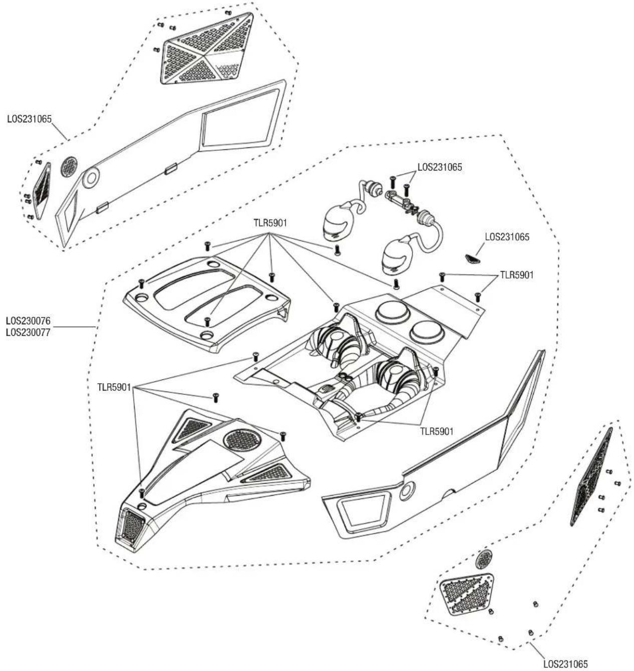 Losi Lasernut U4 - EXPLODED VIEW // EXPLOSIONSZEICHNUNG // VUE ÉCLATÉE DES PIÈCES // VISTA ESPLOSA DELLE PARTI - 4