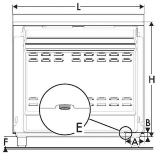 SMEG C92IMAN9 - Appliance dimensions: location of electrical connection (mm) - 1