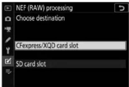 NIKON Z 7II - V menu retušování vyberte [ NEF ( RAW ) processing ]. - 3