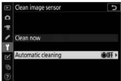 NIKON Z 7II - Vyberte [Automatické čištění ] pro [Vyčistit obrazový snímač ]. - 1