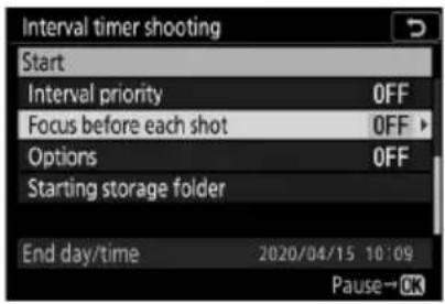 NIKON Z 7II - Upravte nastavení intervalového časovače. - 17