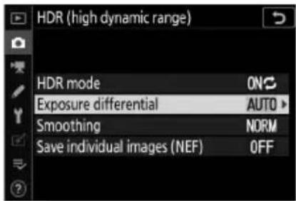 NIKON Z 7II - Vyberte hodnotu pro [ Rozdíl expozice ]. - 1