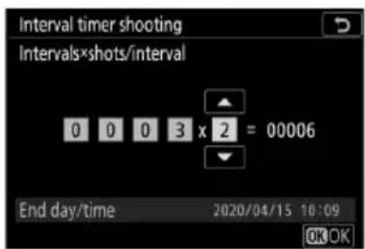 NIKON Z 7II - Upravte nastavení intervalového časovače. - 7