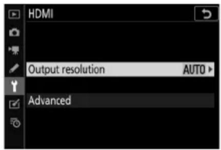 HDMI Output resolution AUTO Advanced