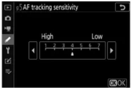 NIKON Z 7II - g5: AF Tracking Sensitivity - 1