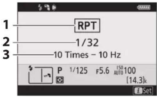 1 RPT 2 1/32 3 10 Times - 10 Hz P 1/125 F5.6 ISO AUTO 100 [14.3]k Set