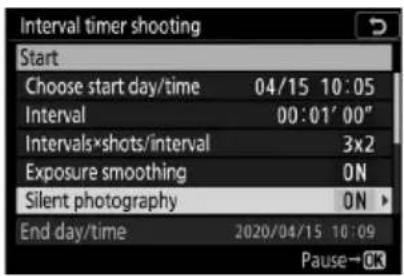 NIKON Z 7II - Upravte nastavení intervalového časovače. - 11