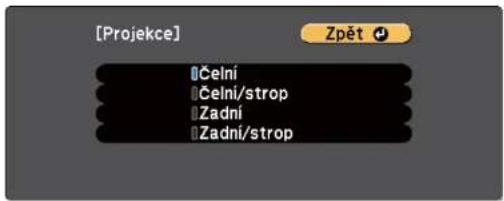 [Projekce] Čelní Čelní/strop Zadní Zadní/strop Zpět
