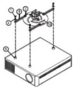Technical diagram of a mechanical assembly with numbered components and alignment indicators