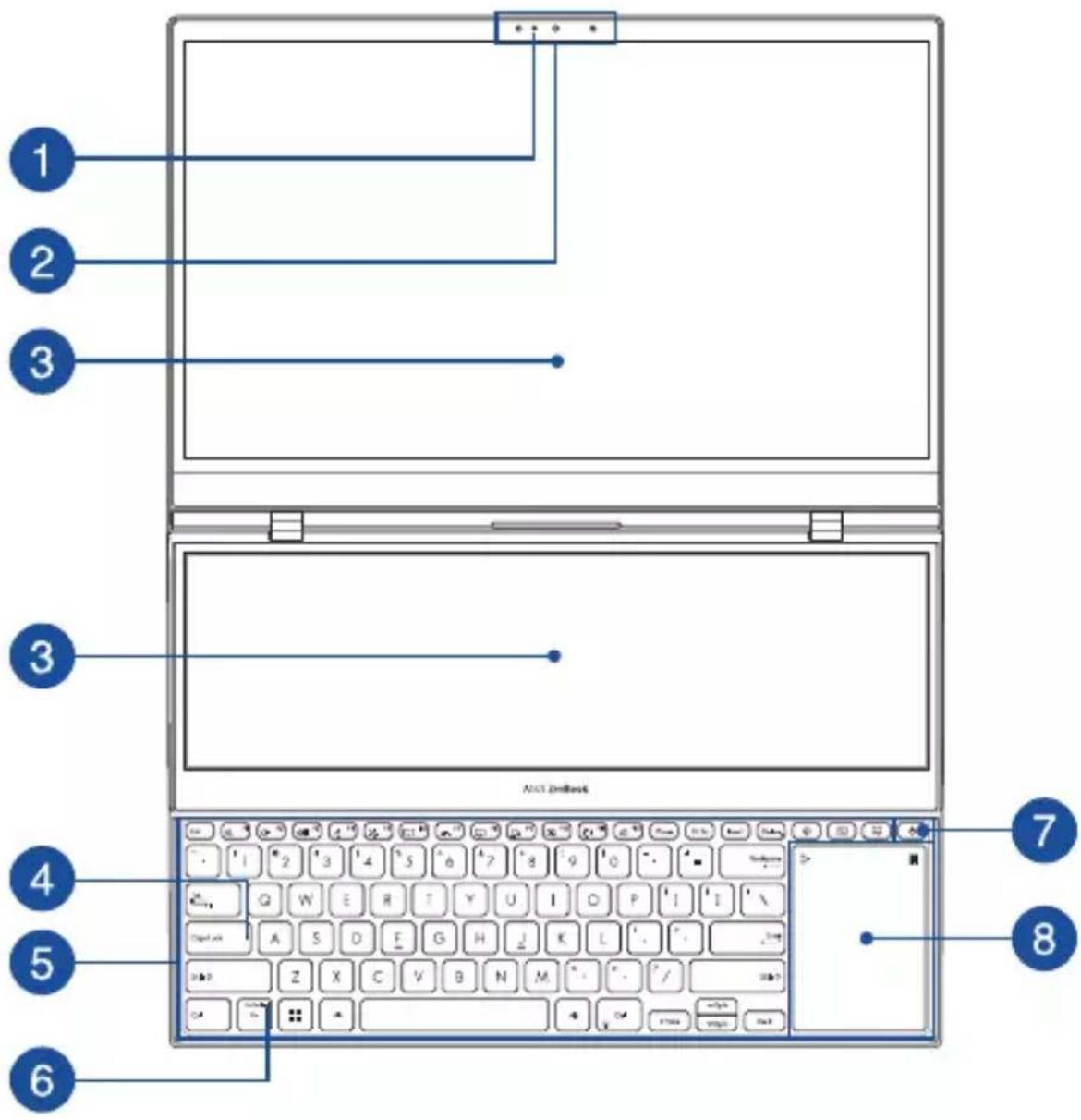 ASUS ZenBook Pro Duo 15 - Pohled shora - 1