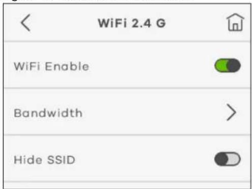 WiFi 2.4 G WiFi Enable Bandwidth > Hide SSID