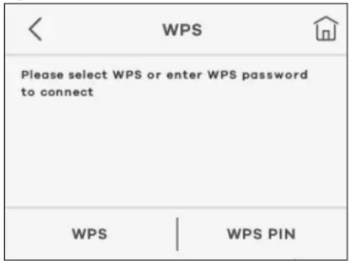 WPS Please select WPS or enter WPS password to connect WPS | WPS PIN
