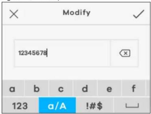 Modify 12345678 a b c d e f 123 a/A !#$