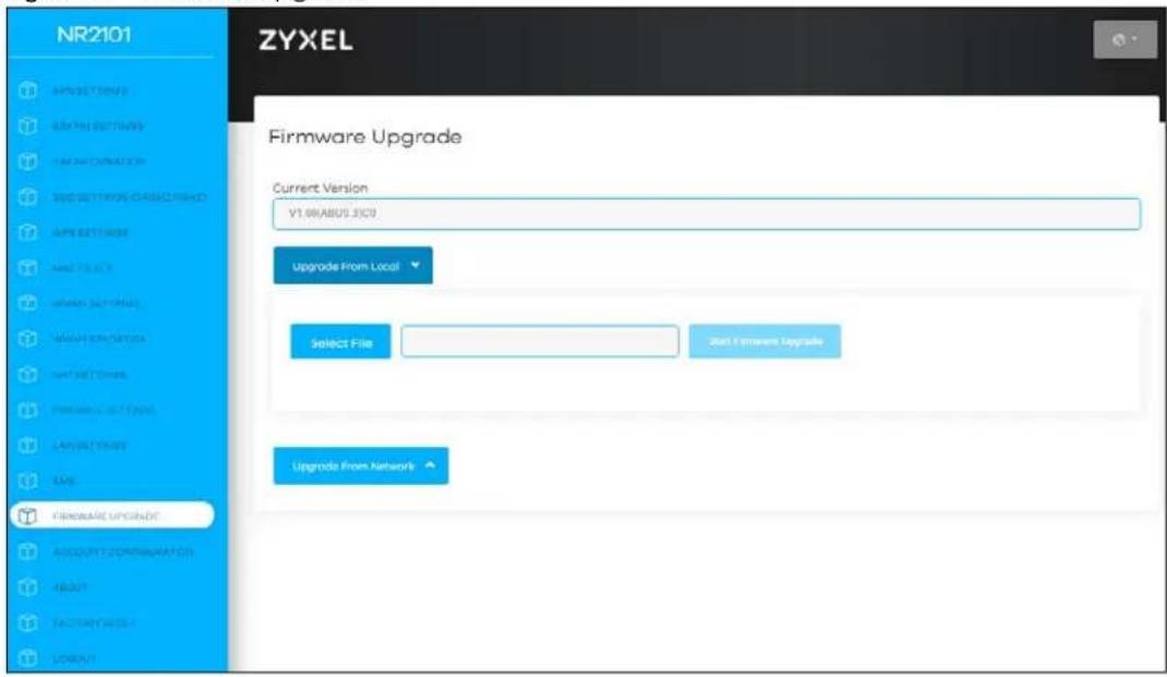 NR2101 ZYXEL Firmware Upgrade Current Version V1.08/ABUS JXC9 Upgrade From Local Select File Start Firmware Upgrade Upgrade From Network Firmware Upgrade ACCOUNT CORPORATION ABOUT ACCESSWELL ALLOW