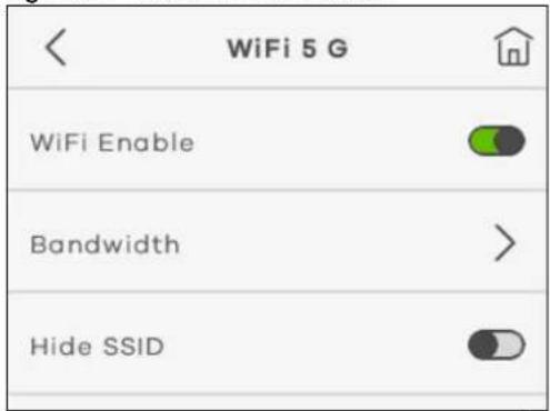 WiFi 5 G WiFi Enable Bandwidth > Hide SSID