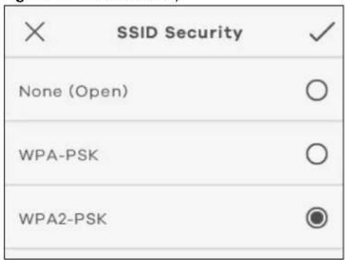 SSID Security None (Open) WPA-PSK WPA2-PSK