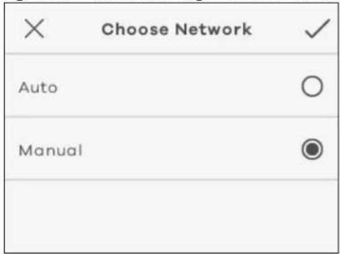 Choose Network Auto Manual