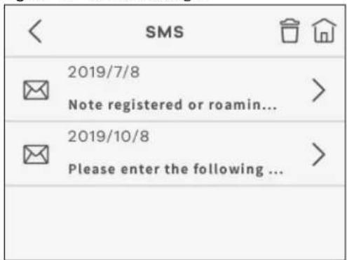 SMS 2019/7/8 Note registered or roaming... 2019/10/8 Please enter the following ...