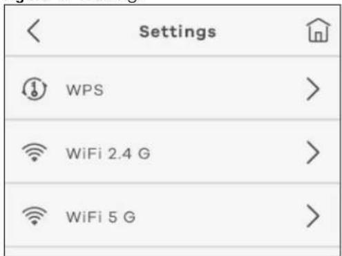 Settings WPS WiFi 2.4 G WiFi 5 G