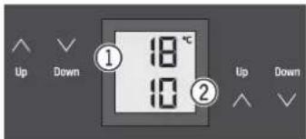Up Down ① 18 °C 10 ② Up Down