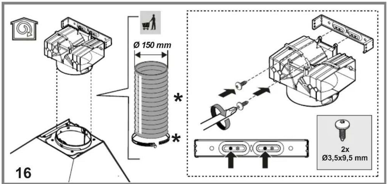 Ø 150 mm 16 2x Ø3,5x9,5 mm