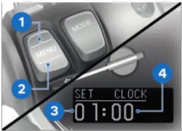 1 MENU MODE 2 3 4 SET CLOCK 01:00